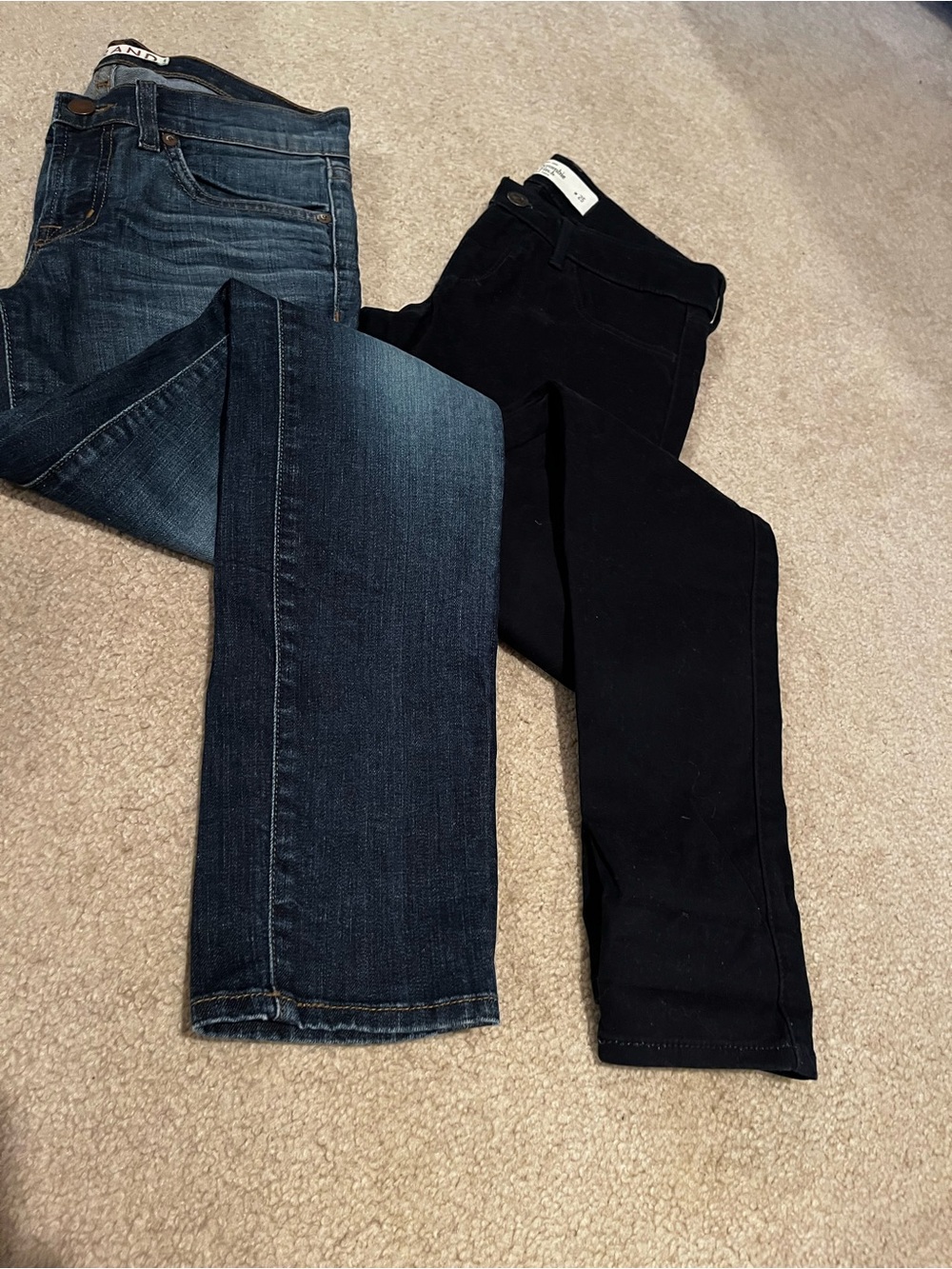 Abercrombie & Fitch Black Brushed Cotton Denim Jeans and J Brand Denim Jeans